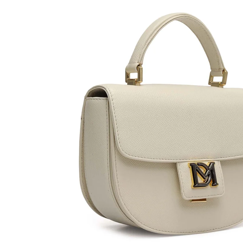 Da Milano Marshmallow Small Franzy Leather Satchel - Marshmallow for Women | Best Price UAE